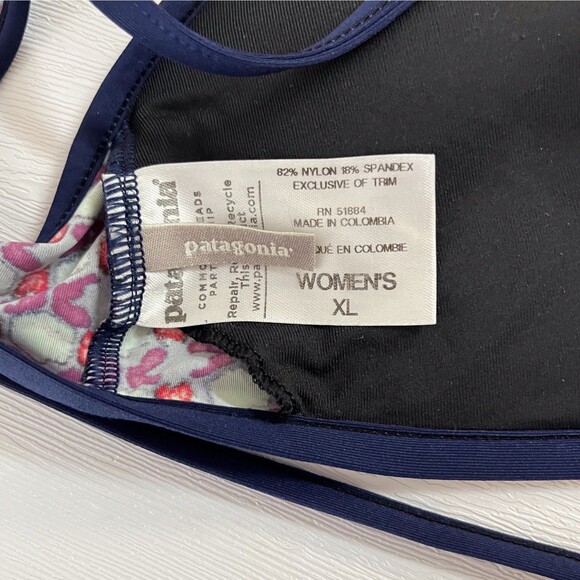 Patagonia Womens Spaghetti Straps Padded Swim Top Size XLARGE Geometric Print - Picture 5 of 9